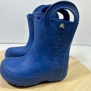 Crocs Handle It Rain Boot Size US C10 Boys Candy Blue Slip On Rubber Boots